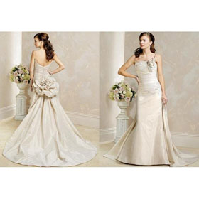 2011 New Spaghetti A Line Wedding Dress Chapel Train Bridal Wedding Gown Prom Dress Size2/6/8/10/12/14/16/18/20/22/24/28 243