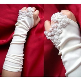 - Beautiful Bridal Gloves/wedding Gloves/gloves/Lycra Elbow with Lace Wedding Gloves Gjjk