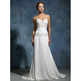 2011 Hot Whole Sale Free Shipping New Design Chiffon A Line Short Train Wedding Dress/wedding Gown/bridal Dress