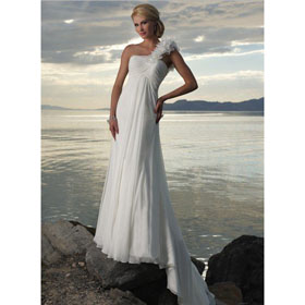 Sexy Style White A Line Sleeveless Lace Wedding Dresses Beach Wedding Dress