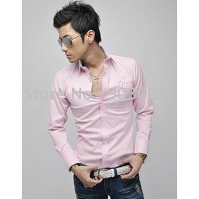 Free Shipping New Mens Casual Slim Fit Stylish Dress Shirts Colours: White Szie:XS,S,M 6035