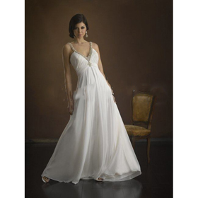 New Sexy V-Neckline Chiffon Floor-Length Sleeveless A Line Wedding Dresses