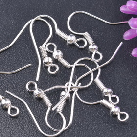Silver Plated Zinc Earring Hook 1400pcs/bag
