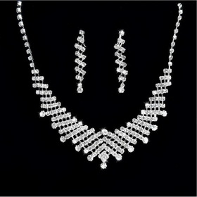 Wedding Accessories Fashion Bride Jewelry Set Diamond Necklaces and Earring