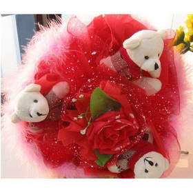 2011 Free Shipping High Quality 5pcs/lot Little Bear Bouquet/festival Gift/wedding Gifts/wedding Supply/holidays Gift