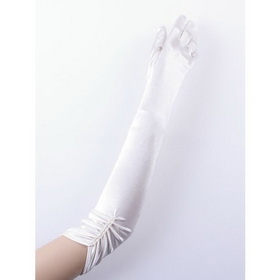 Free Shipping Satin Elbow Stretch Wrinkle Wedding Bridal Gloves 999WG0101