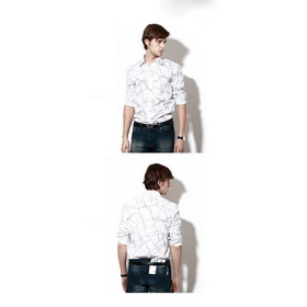 Free Shipping+ Guaranteed 100% New Spring Long-sleeved Shirt/ Men's Shirt Two Colors(Black and White
