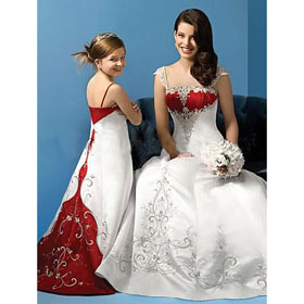 2011 New Style Red Sweep Train Wedding Dresses