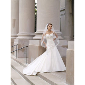 2010 New Style Freeshipping Stunning Satin Beaded Wedding Dress Wedding Gown1763