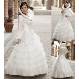 2011 Special New Cotton Wedding Dresses, Winter Wedding Slim S-QDHS-051