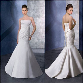 ML344 Mermaid / Trumpet Satin Designer Wedding