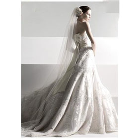 Free Shipping Wedding Dress Satin A-line Wedding Gown Strapless DB009