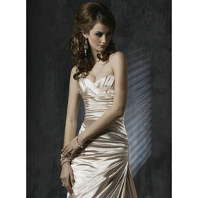2011 New Silk Crinkle Champagne Bridal Wedding Dress