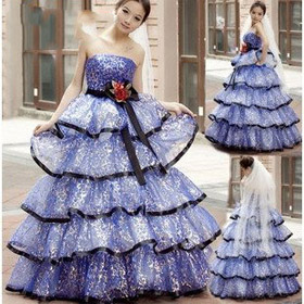 New Special New Blue Wedding Dress, Wedding QDHS-055 Fashion Models