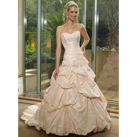 Dress/Royal High Waist 2010 Style New Ball Gown Chapel Train Taffeta Strapless Wedding