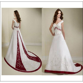 V-neckline Colored Wedding/prom Dress Sl-7295