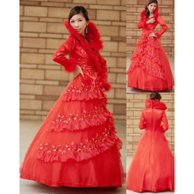 2011 Special New Cotton Wedding Dresses, Winter Wedding S-QDHS-050