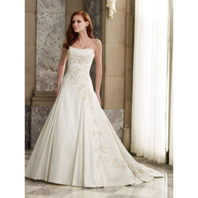 2010 New Style Freeshipping Stunning Satin Beaded Wedding Dress Wedding Gown1742