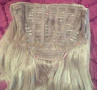 Free Shipping 14" 16" 18" 20" Wavy #27/613 One Piece Human Hair Clip In/on Extension