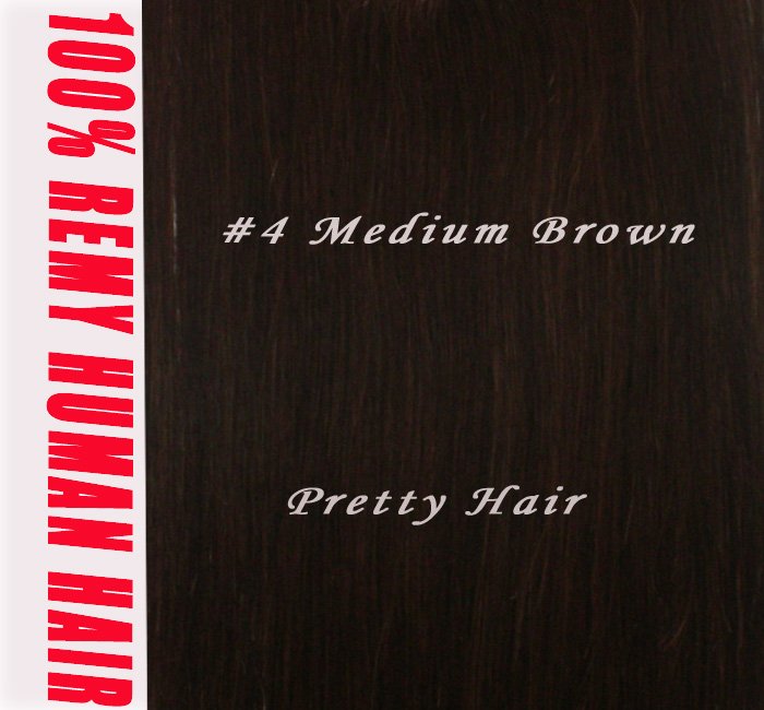 Free Express Shipping 8pcs 105g 20inch 100% Remy Human Hair Clip In On Hair Extensions #4 Medium Brown 5sets/lot