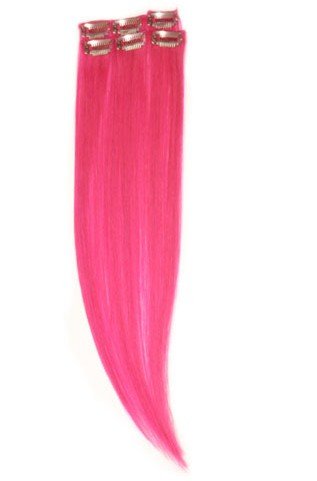5 Sets/ Lot 20" X 32" Width 70g CLIP IN ON HAIR EXTENSIONS , REMY HUMAN HAIR EXTENSION #PINK Pink 7pcs/set