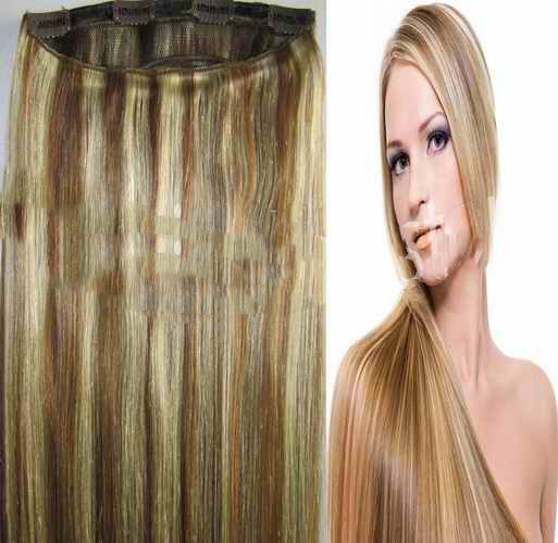 Free Shipping 24" 1pcs Full Around Head Human Hair Clip in On Extensions #8-613,120g ,the Best Gift for Ladies