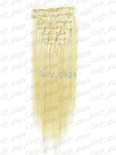 Platinum Blonde #60,6pcs,36g/set,5sets/lot 20" Clip In/on Remy Human Hair Extension,