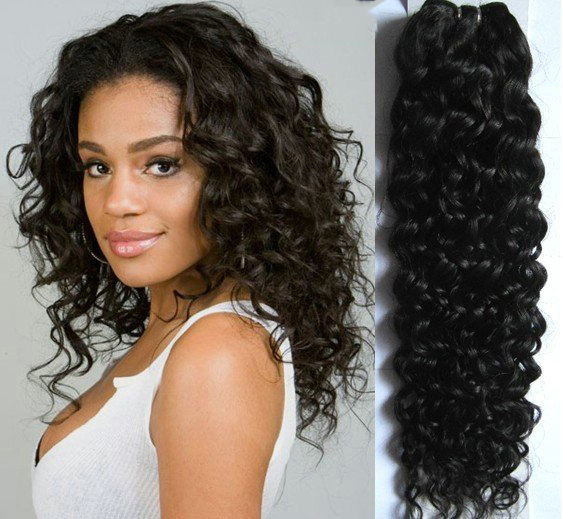 Wholesale And Retail 20"CURLY Weft Hair Extension 100% Brazilian Remy Human Hair,Natural Colour,Free Shipping