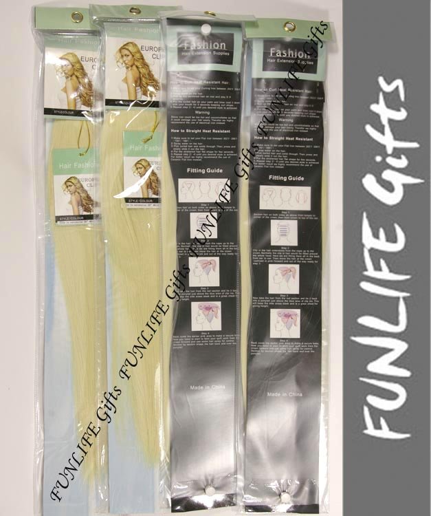[funlife]-20" Set of 7pcs 4sets #613 Lightest Bronde High Quality Synthetic Straight Silky KENEKALON Clip In/on Hair Extension