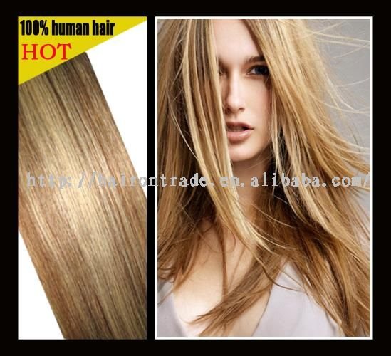 REMY INDIAN HUMAN HAIR EXTENSION , CLIP IN ON HAIR EXTENSIONS #8/613 16" to 26" 8pcs/set 100g 10sets/lot