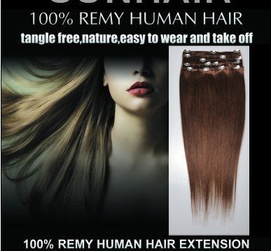 Fine Workmanship 26" Clip On Hair Extension(color #1 4 Peices with 15 Clips)