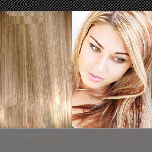 [Hair Art]- 7 PCS 70G 20" #18/613 CLIP IN FULL STRAIGHT 100% REMY HUMAN HAIR EXTENSIONS
