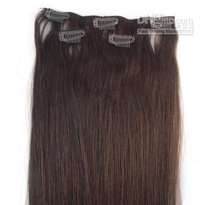 20inch 3pcs Clip In On 100% Real Human Hair Extensions Medium Brown #4 8sets Lot Wholesale 36g/set Straight Fantastic Extension