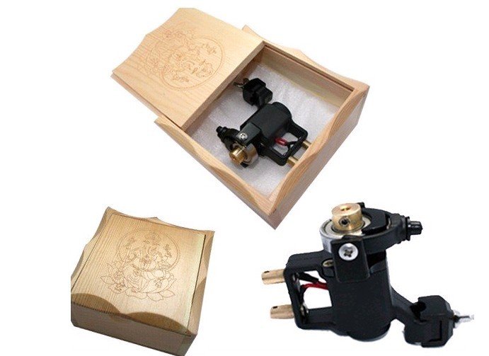 Free Shipping+Professional Excellent Handmade Rotary Tattoo Machine+Retail or Wholesale with Box Tattoo Gun Machine Needles Tip