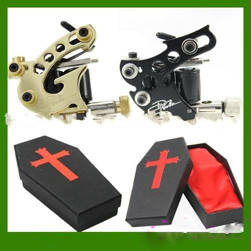 2pcs Professional Tattoo Machines for Outline 10 Wrap Coils Free Shipping&gift Box