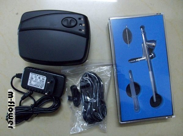 Portable Make Up Airbrush System With Black Mini Air Compressor 3 Speed Air Brush 135 Kit Free Shipping