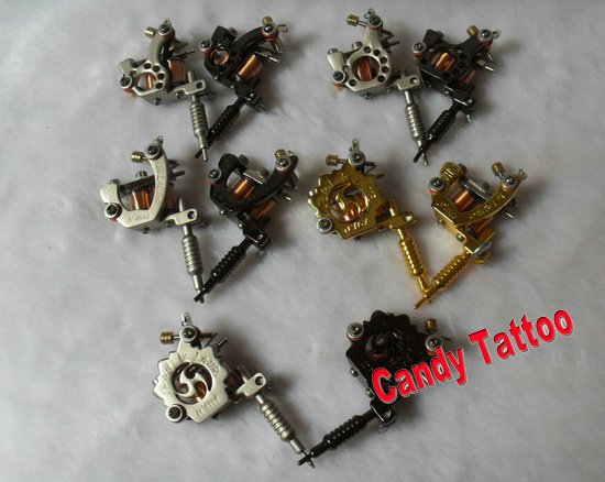 Wholesale MINI Tattoo Machine 2011 NEW 10pcs Tattoo Gun Scale 1:5 SUN and MICKY Tattoo Supply Style Free Shipping
