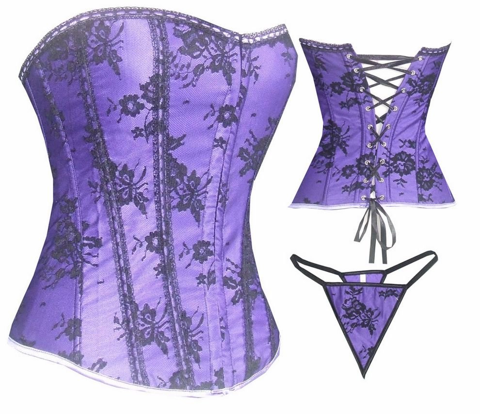 Sexy Lingerie Bustier Corset + G-String A014 Free Shipping