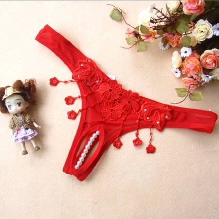 New Fashion 10pcs/lot Wholesale and Retail New Sexy Red Fflowers Lace Tassel Embroider Women Sexy G-string