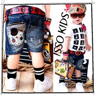 Free Shipping Factory Direct! HOT SELLING!I SSOKIDS Childree's Jeans Trousers Boys Pants / Washed Jeans HJ505-4