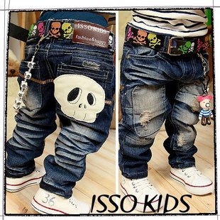 Free Shipping Factory Direct! HOT SELLING!I SSOKIDS Childree's Jeans Trousers Boys Pants / Washed Jeans HJ901-4