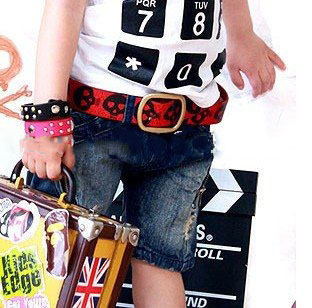 ISSO KIDS Belts for Kids, Res Skull Belts, All Free Shipping