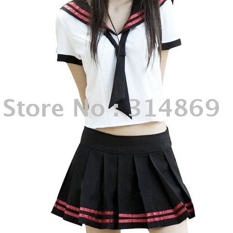 Black And White School Uniform+Free Shipping