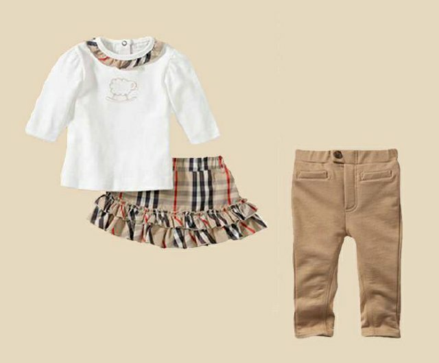 Branded Girl's Dress Suits Baby Dress Suits Branded Dress Sets Children Dress Sets Suits Top + Skirt + Pants XMT22-411