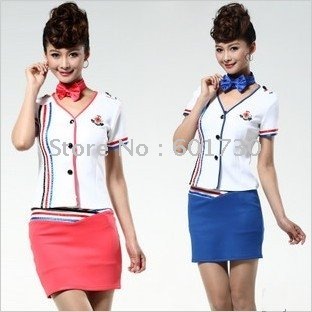 Free Shipping!2011 Hot Sale Hotel Service Uniform,KTV Uniforms,Overalls Women's Skirts Suit,