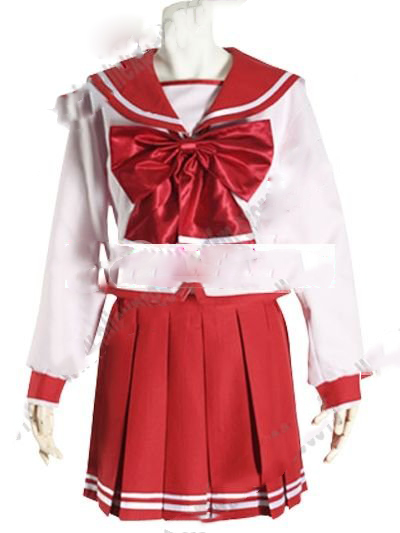 High Quality Red Long Sleeves Cosplay School Uniform - Free Shipping
