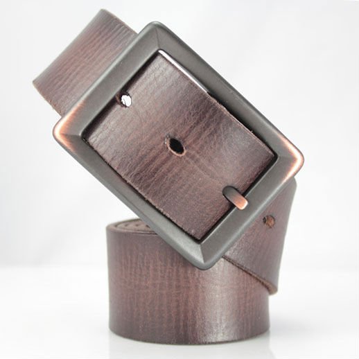 Spring New Arrival!Concise Cowboy Style Belt,Brushed Copper Buckle,High Quality Supper Thickened Leather,Full Grain Leather Belt