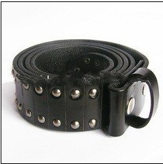 Wholesale Retail Classic Black Punk Nails Studded Real Leather Snap On Belt Fast Delivery Free Shipping