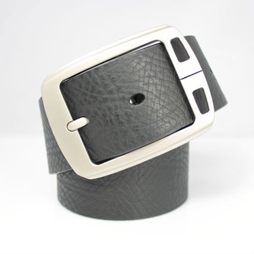 Anonymous Ichiban!Classic Black Belt,Square Buckle,Pin Buckle Belt,Leather Rough Surface,Real Leather Belt,Stylish Belt