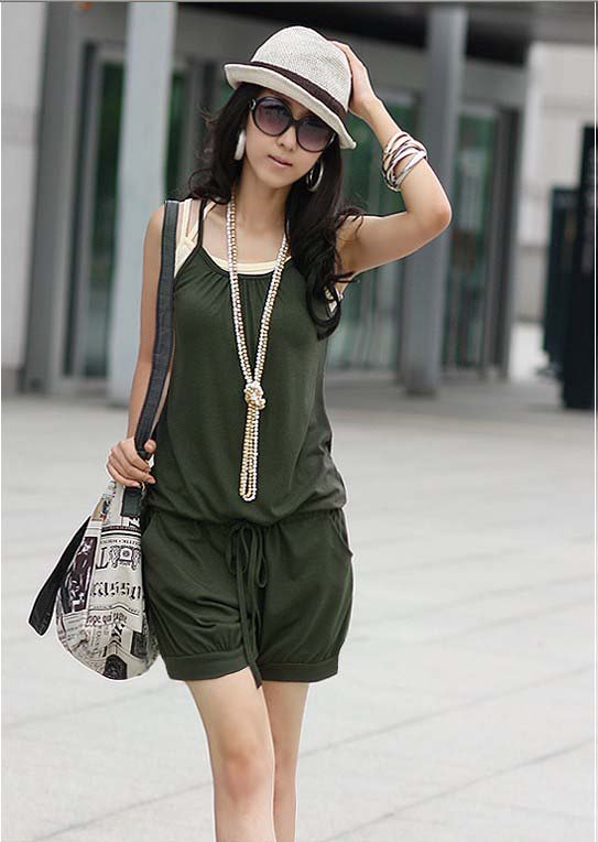 Korean Style Fashion Women Overall Straps Shorts,drawstring At The Waist,the Lowest Price,fast Shipping,55% Off Shipping Charge